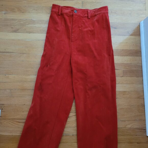 Matching Set! Red Suede Suit: Pants and Jacket - Picture 3 of 12